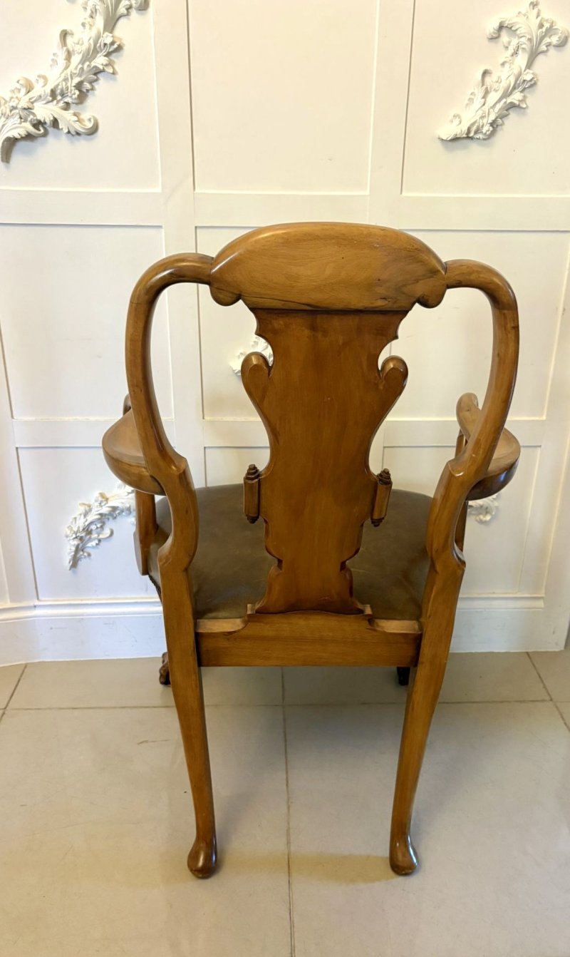 Outstanding Quality Pair of Antique Victorian Carved Walnut Desk Chairs - Image 4